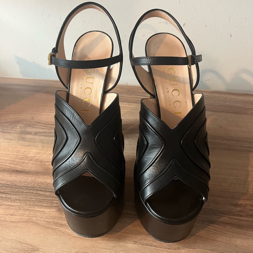 Gucci Black Platform Sandals - Picture 3 of 7